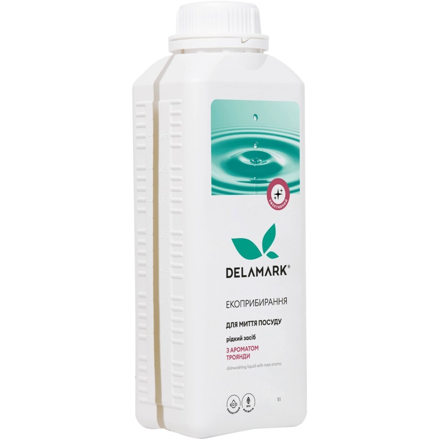 Средство для ручного мытья посуды DeLaMark с ароматом розы 1 л: цены и характеристики