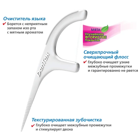 Флосс-зубочистки DenTek Тройное очищение 75 шт.: цены и характеристики
