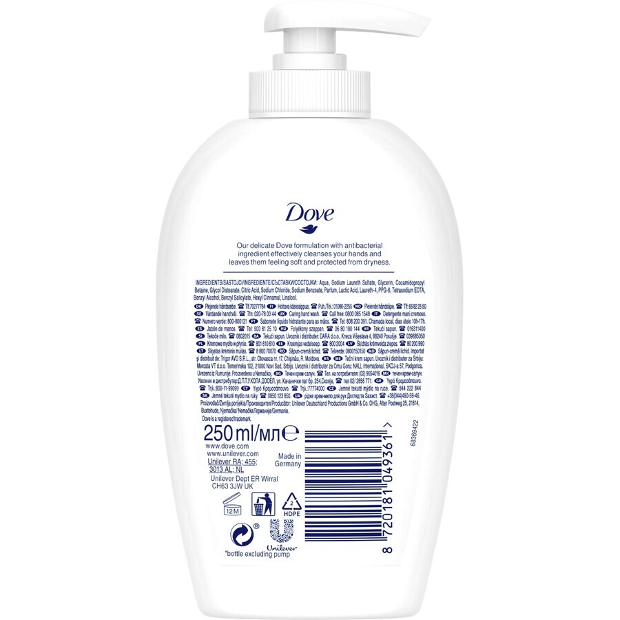 Жидкое мыло Dove Защита и уход 250 мл: цены и характеристики