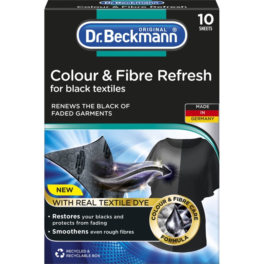 Серветки для прання Dr. Beckmann 2 в 1 для оновлення чорного кольору та тканини 10 шт.: ціни та характеристики