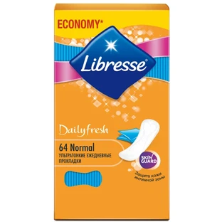 Ежедневные прокладки Libresse Dailyfresh Normal в индивидуальной упаковке 64 шт