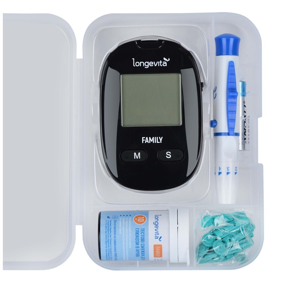 Глюкометр Longevita Family Система для вимірювання глюкози в крові: ціни та характеристики