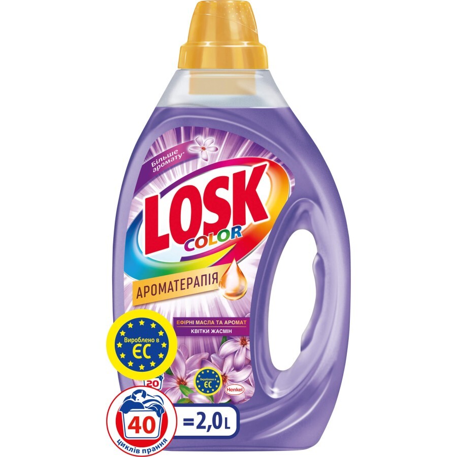 Гель для прання Losk Колор Ароматерапія з ефірними оліями та ароматом Жасмину 2 л: ціни та характеристики