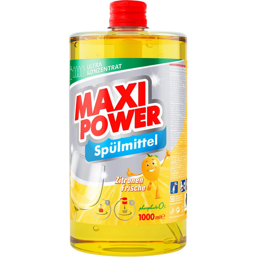 Средство для ручного мытья посуды Maxi Power Лимон запаска 1000 мл: цены и характеристики