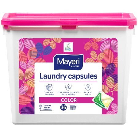 Капсули для прання Mayeri для кольорових тканин 36 шт.