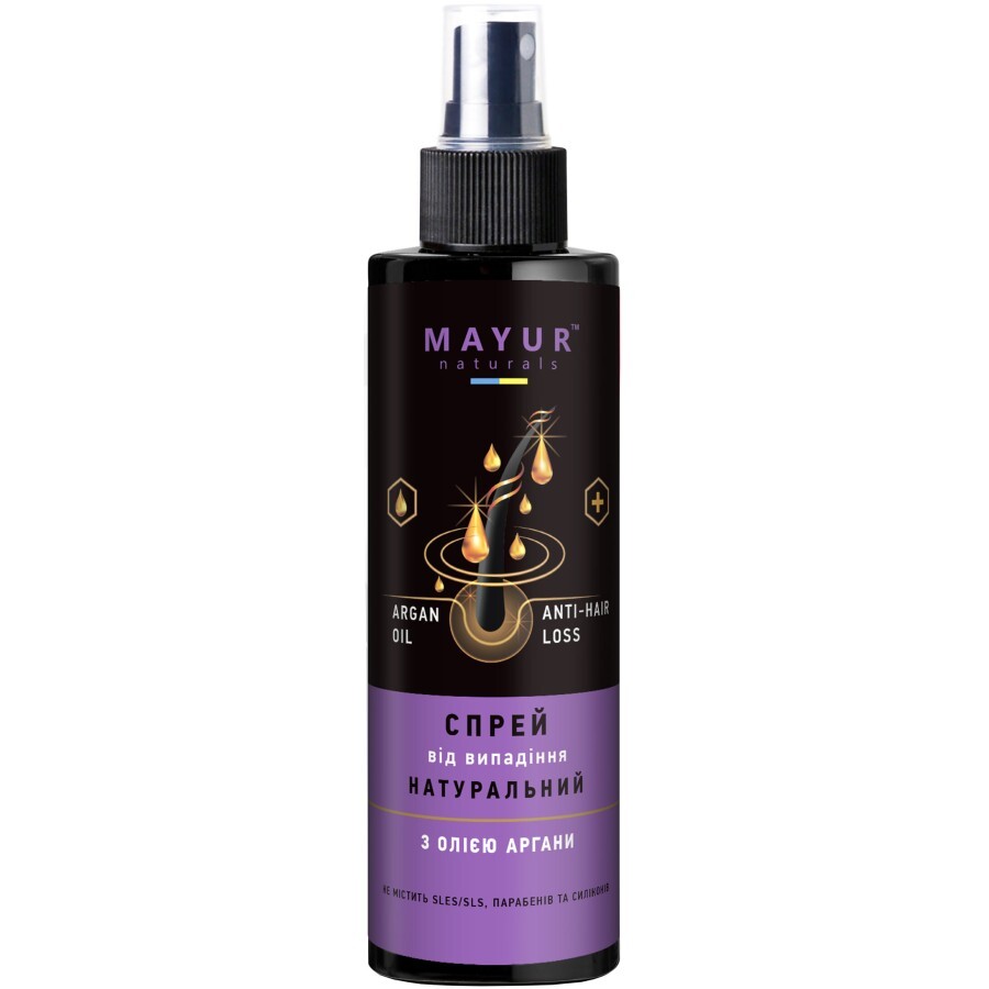 Спрей для волос Mayur Натуральный от выпадения с маслом арганы 200 мл: цены и характеристики