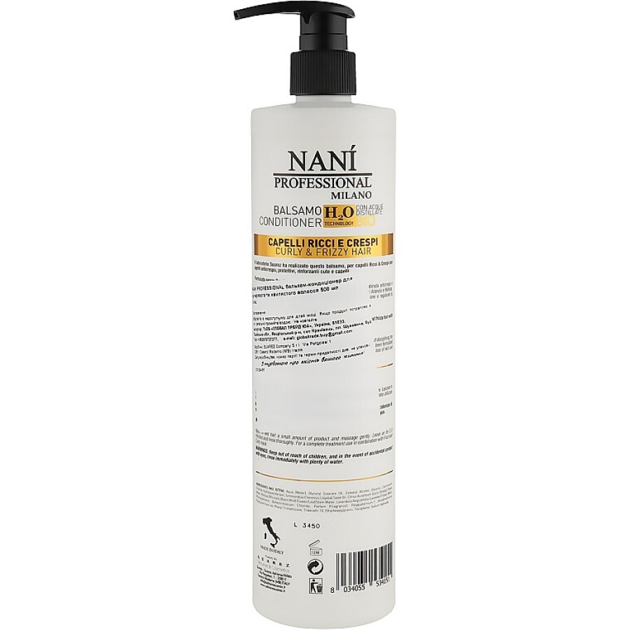 Кондиціонер для волосся Nani Professional Milano Curly & Frizzi для кучерявого волосся 500 мл: ціни та характеристики