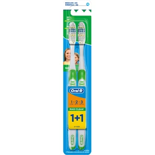 Зубна щітка Oral-B 1+1 Maxi Clean 1-2-3 3-ефекти середньої жорсткості 2 шт.