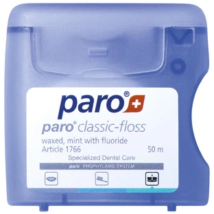 Зубная нить Paro Swiss classic-floss вощеная с мятой и фторидом 50 м