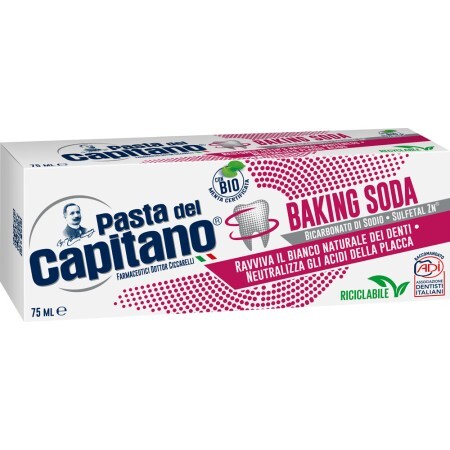 Зубна паста Pasta del Capitano Baking Soda Відбілювальна, 75 мл