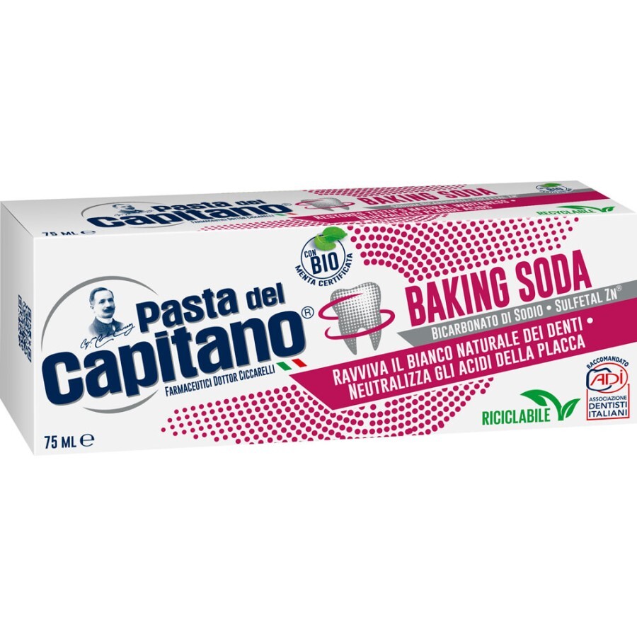 Зубна паста Pasta del Capitano Baking Soda Відбілювальна, 75 мл: ціни та характеристики