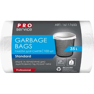 Пакети для сміття PRO service Standard HD Білі 35 л 100 шт.