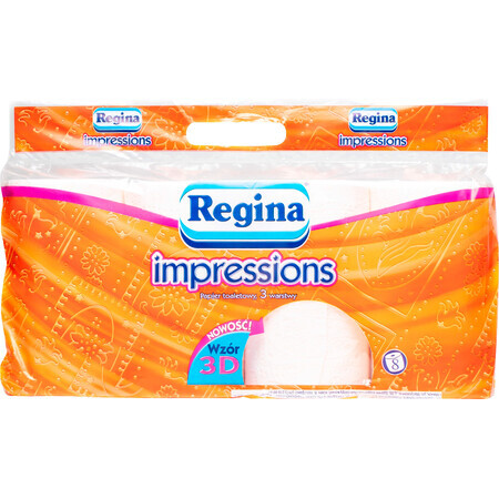 Туалетний папір Regina Impressions Orange 18 м 150 відривів 3 шари 8 рулонів