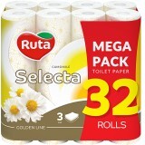 Туалетний папір Ruta Selecta з ароматом ромашки 3 шари 32 рулони