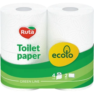Туалетний папір Ruta Ecolo 2 шари 4 рулони