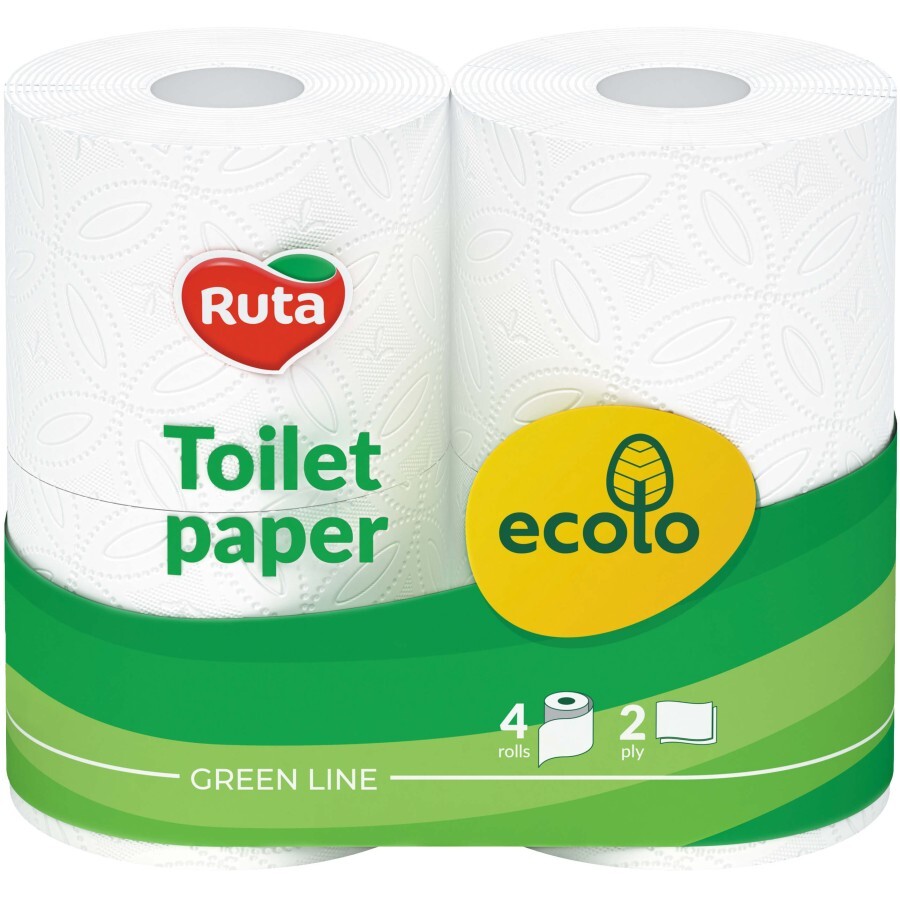 Туалетная бумага Ruta Ecolo 2 слоя 4 рулона: цены и характеристики
