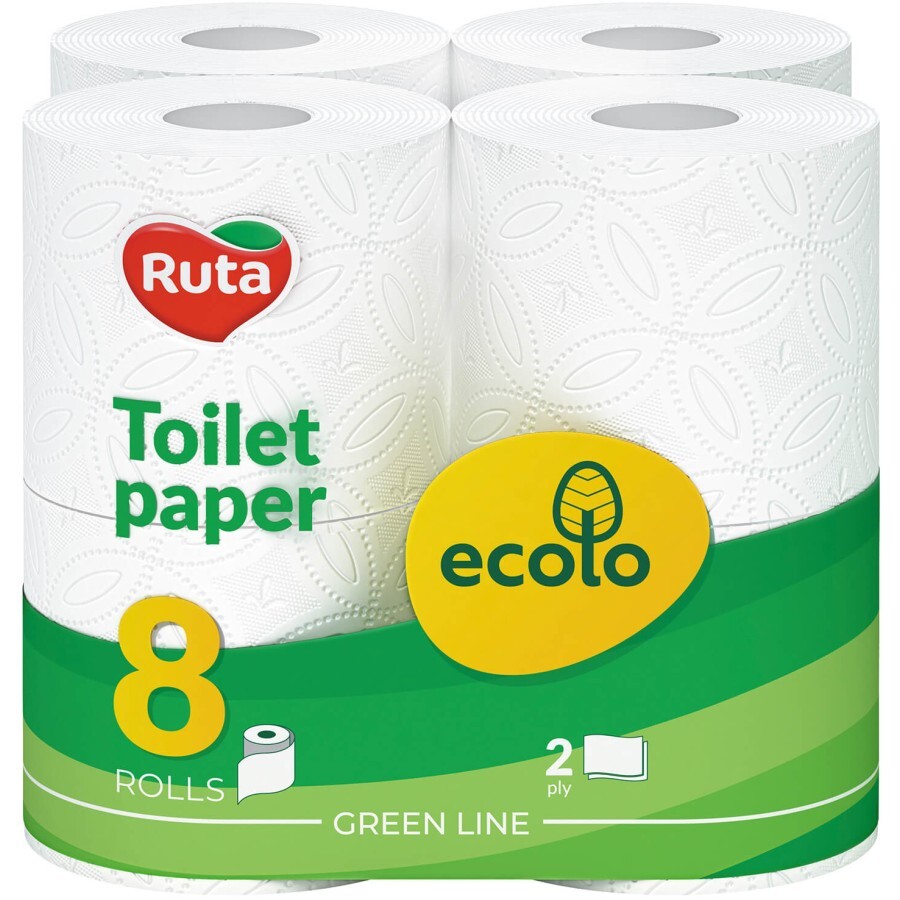 Туалетная бумага Ruta Ecolo 2 слоя 8 рулонов: цены и характеристики