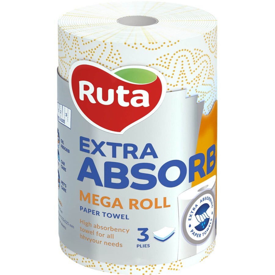 Паперові рушники Ruta Selecta Mega roll 3 шари 1 шт.: ціни та характеристики
