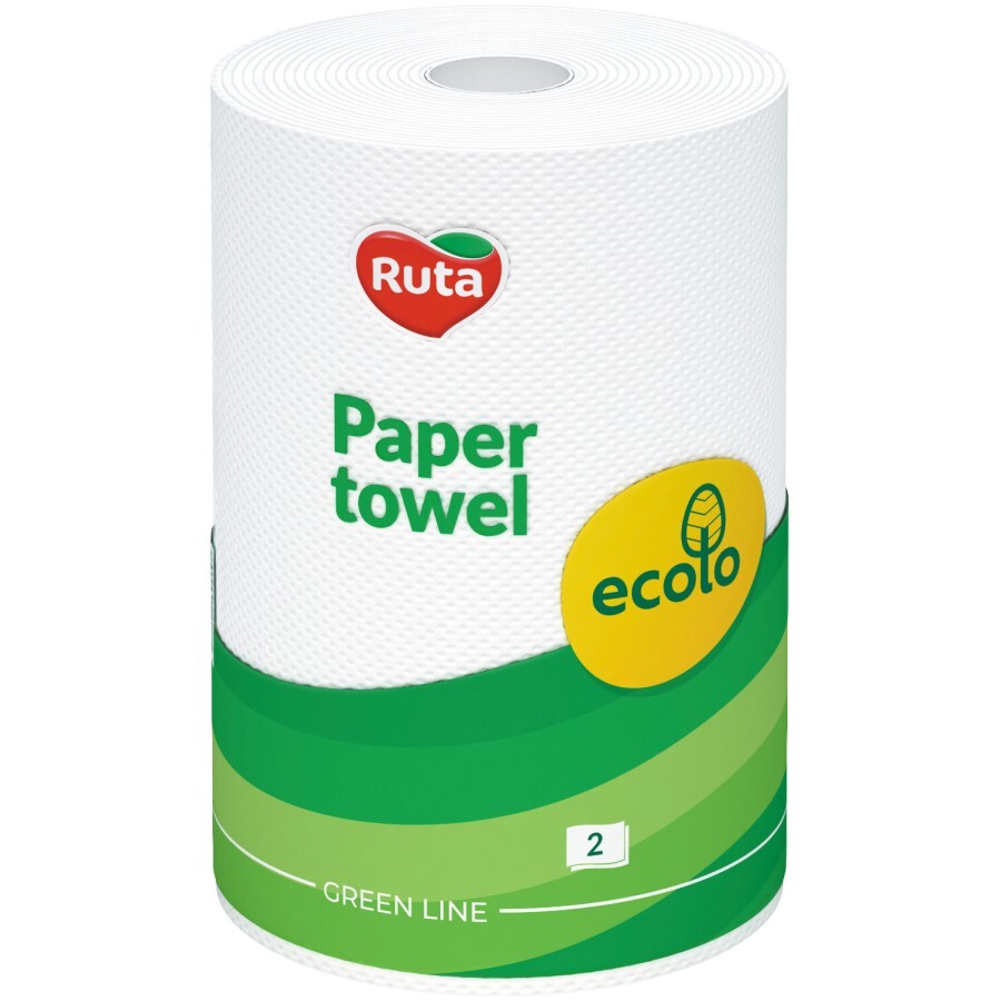 Бумажные полотенца Ruta Ecolo Белые 2 слоя 1 рулон: цены и характеристики