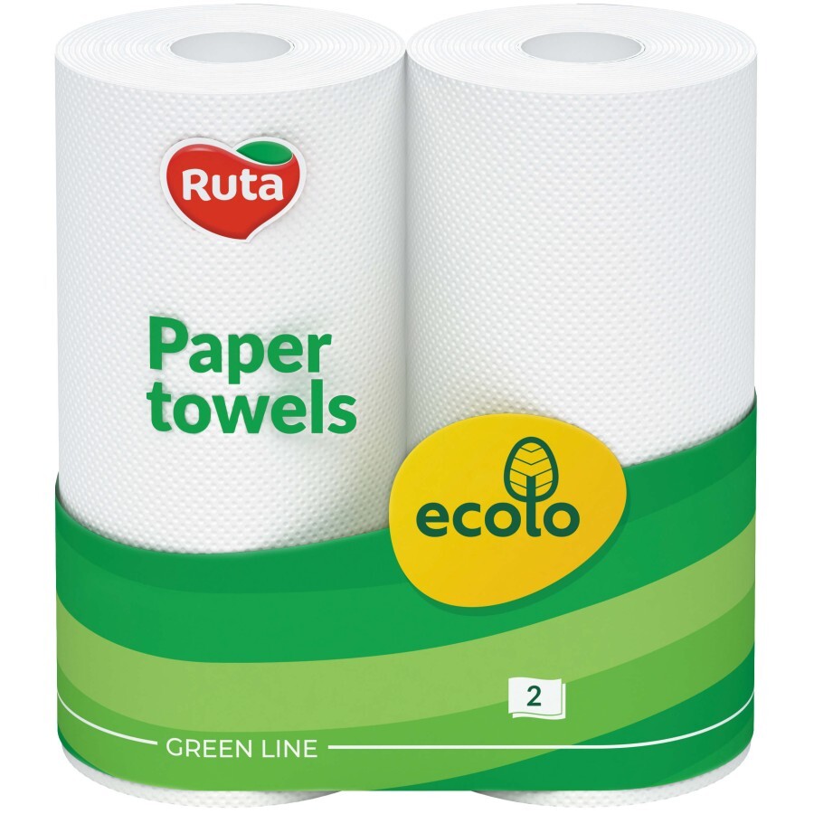 Паперові рушники Ruta Ecolo Білі 2 шари 2 рулони: ціни та характеристики