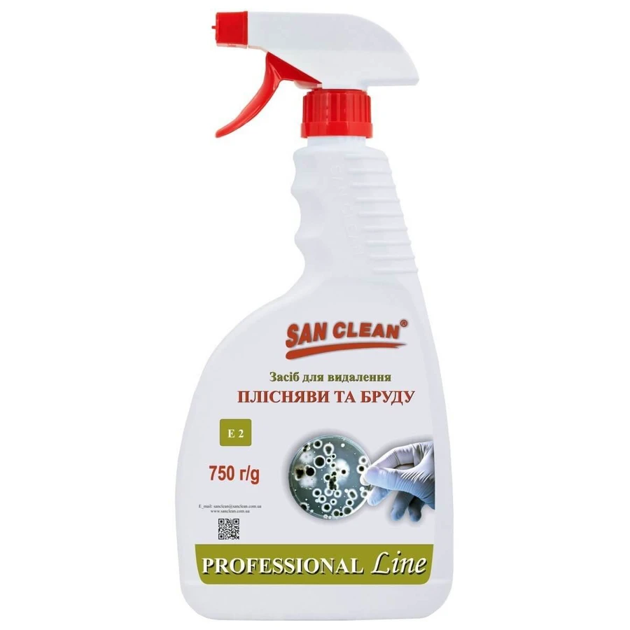 Спрей для чищення ванн San Clean Professional Line для видалення цвілі та бруду 750 г: ціни та характеристики