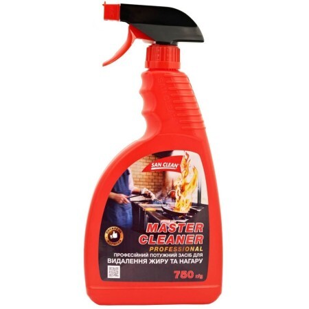 Спрей для чистки кухни San Clean Master Cleaner Professional для удаления жира и нагара 750 г