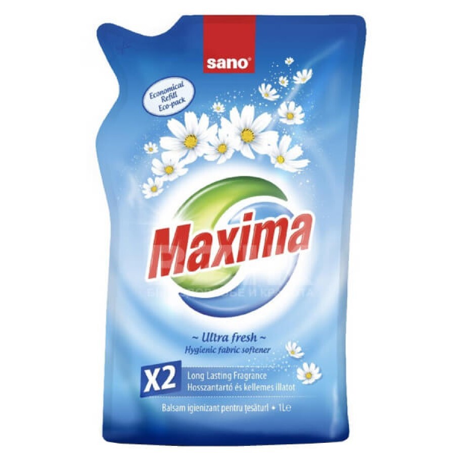 Кондиционер для белья Sano Maxima Ultra Fresh сменная упаковка 1 л: цены и характеристики