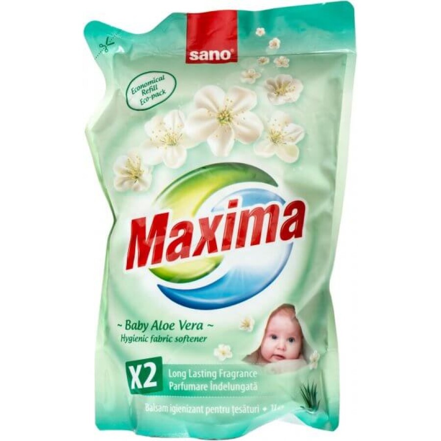 Кондиционер для белья Sano Maxima Baby Aloe Vera сменная упаковка 1 л: цены и характеристики