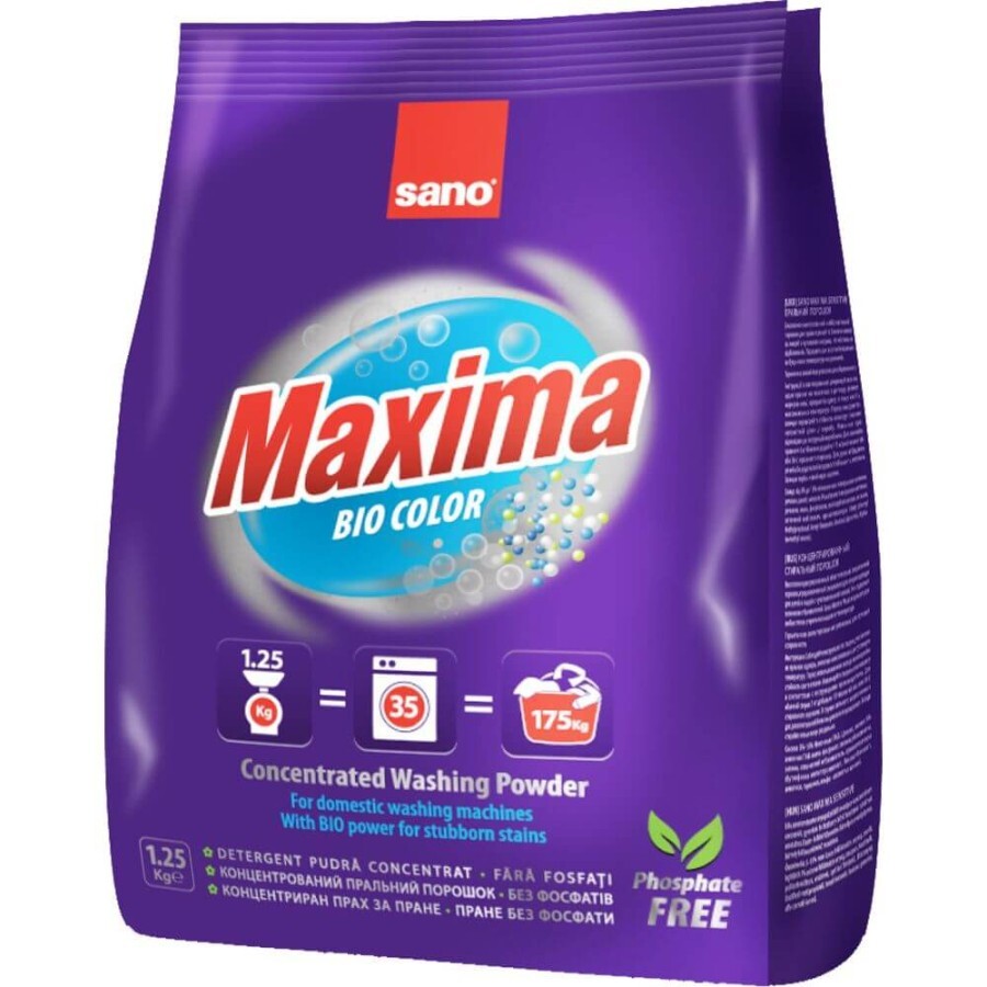 Пральний порошок Sano Maxima Bio Color 1.25 кг: ціни та характеристики