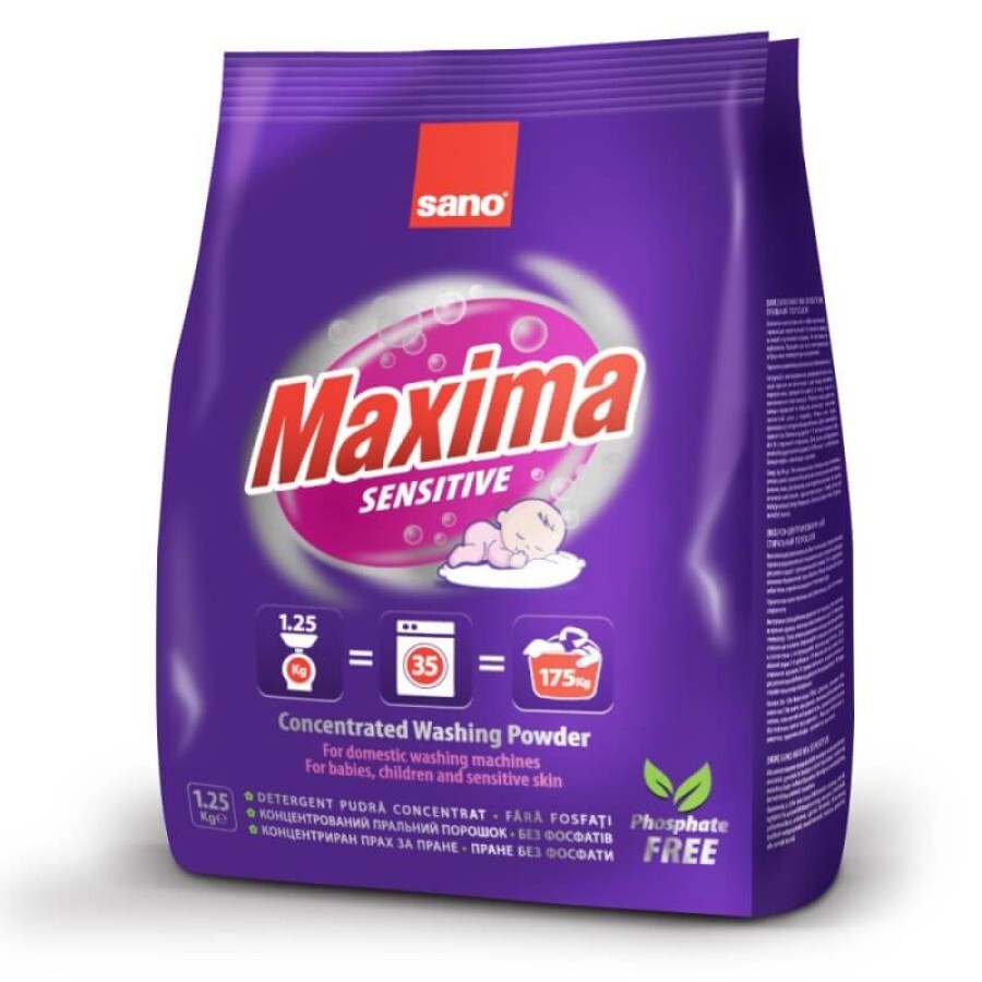 Пральний порошок Sano Maxima Sensitive 1.25 кг: ціни та характеристики