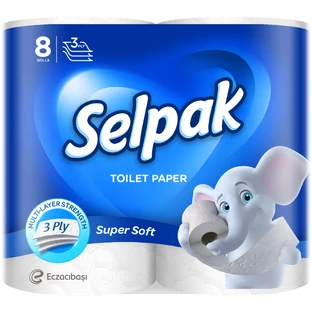 Туалетная бумага Selpak 3 слоя 8 рулонов