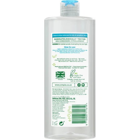 Мицеллярная вода Simple Micellar Cleansing Water Pentavitin & Prebiotic 400 мл: цены и характеристики