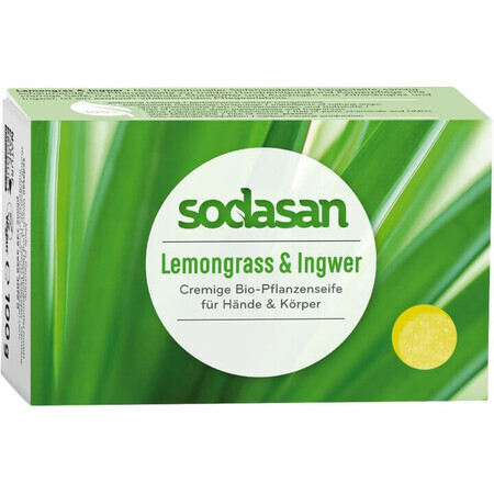 Твердое мыло Sodasan органическое тонизирующее Лемонграсс-Имбирь 100 г