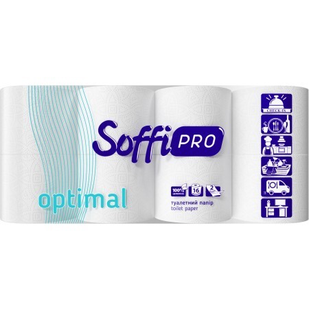 Туалетная бумага SoffiPRO Optimal 2 слоя 16 рулонов