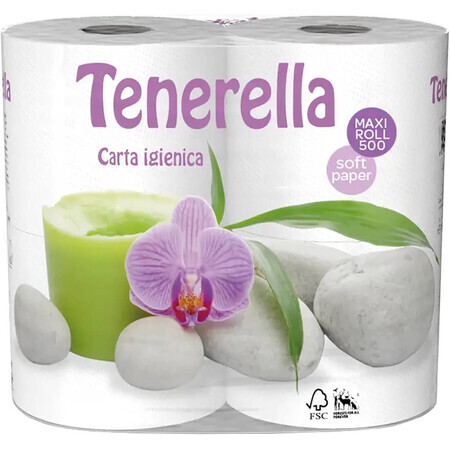 Туалетная бумага Tenerella Maxi Roll 2 слоя 500 отрывов 4 рулона