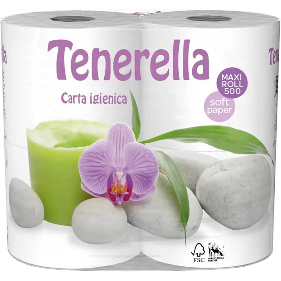 Туалетная бумага Tenerella Maxi Roll 2 слоя 500 отрывов 4 рулона: цены и характеристики