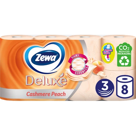 Туалетная бумага Zewa Deluxe Персик 3 слоя 8 рулонов: цены и характеристики