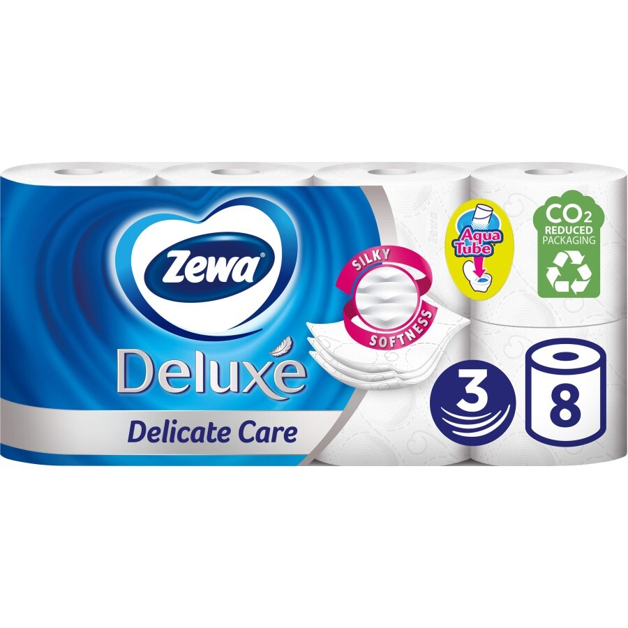 Туалетний папір Zewa Deluxe білий 3 шари 8 рулонів: ціни та характеристики