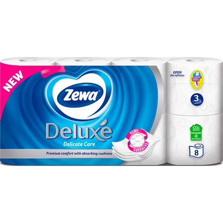Туалетний папір Zewa Deluxe білий 3 шари 8 рулонів: ціни та характеристики