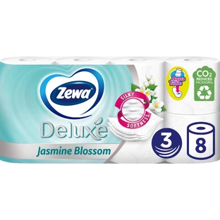 Туалетная бумага Zewa Deluxe Жасмин 3 слоя 8 рулонов