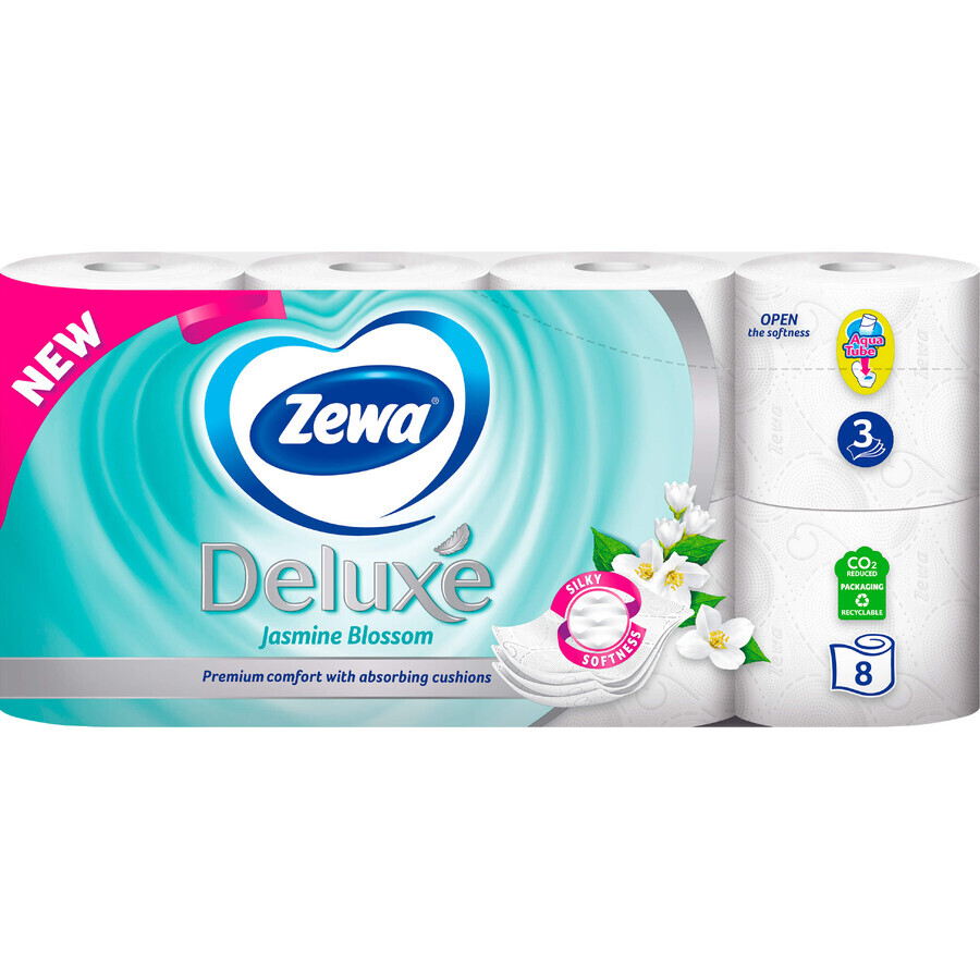 Туалетний папір Zewa Deluxe Жасмин 3 шари 8 рулонів: ціни та характеристики
