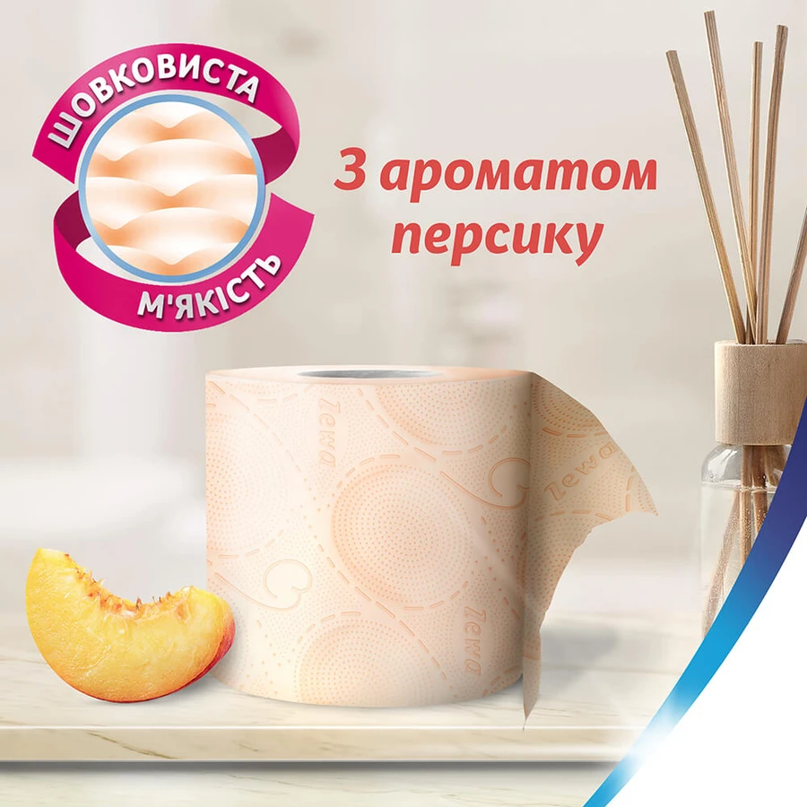 Туалетний папір Zewa Deluxe Персик 3 шари 12 рулонів: ціни та характеристики