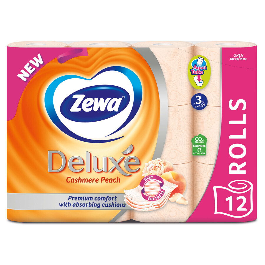 Туалетний папір Zewa Deluxe Персик 3 шари 12 рулонів: ціни та характеристики