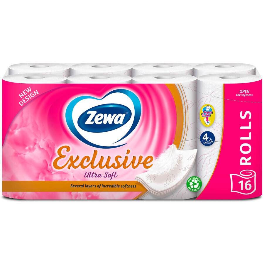 Туалетний папір Zewa Exclusive Ultra Soft 4 шари 16 рулонів: ціни та характеристики