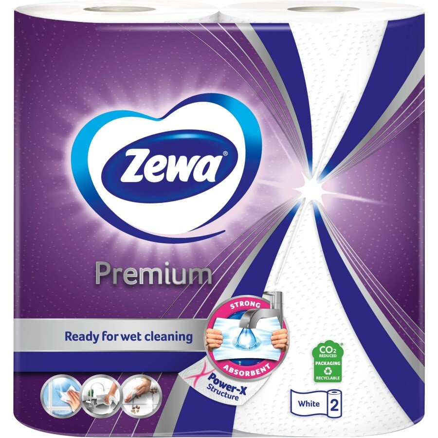 Паперові рушники Zewa Premium 2 шари 90 відривів 2 рулони: ціни та характеристики