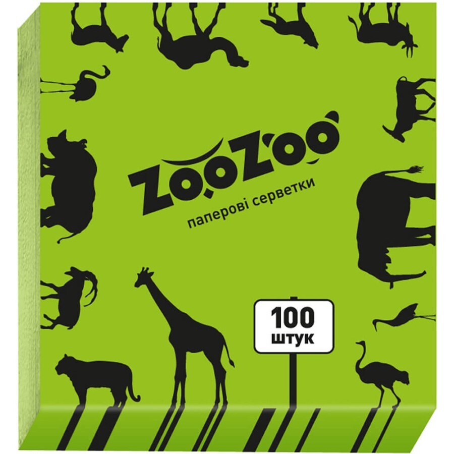Салфетки косметические ZooZoo однослойные зеленые 24x23 см 100 шт.: цены и характеристики