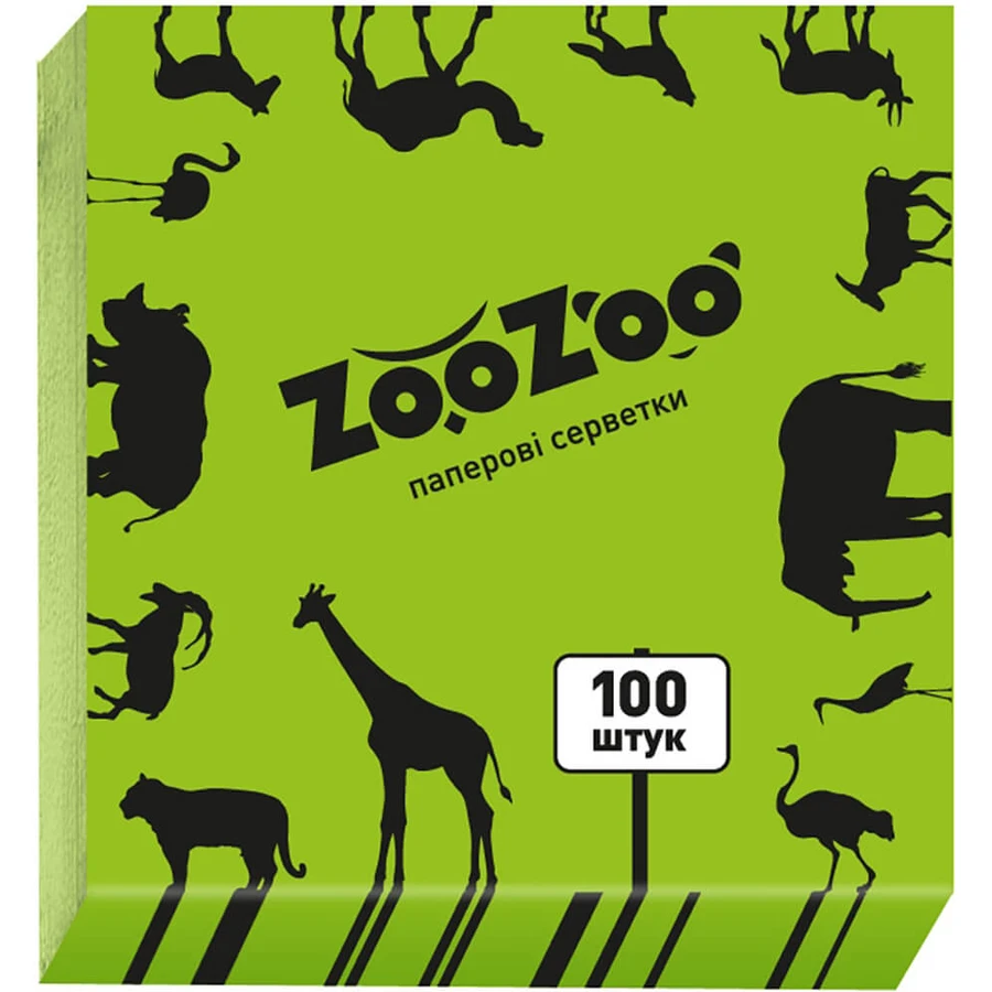 Салфетки косметические ZooZoo однослойные зеленые 24x23 см 100 шт.: цены и характеристики