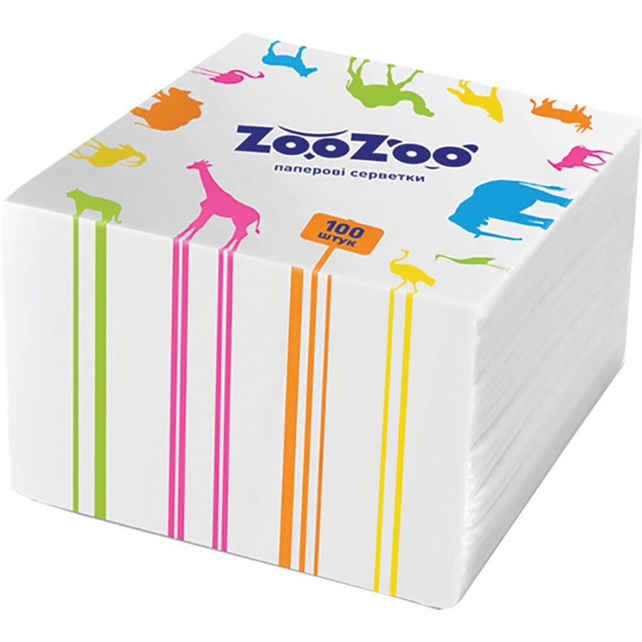 Салфетки столовые ZooZoo однослойные белые 24x23 см 100 шт.: цены и характеристики
