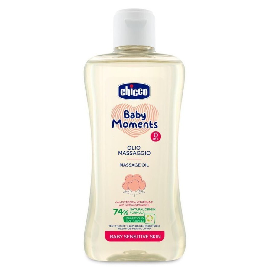 Детское масло Chicco Baby Moments массажное для чувствительной кожи, 200 мл: цены и характеристики