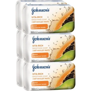 Дитяче мило Johnson's baby Vita Rich Пом'якшуюче з екстрактом папаї 90 г х 6 шт.